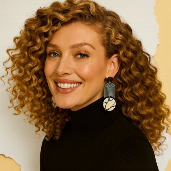 🆕Boho Chic Handmade Clay Resin Earrings S925 Sterling Silver Hypoallergenic - Picture 3 of 11